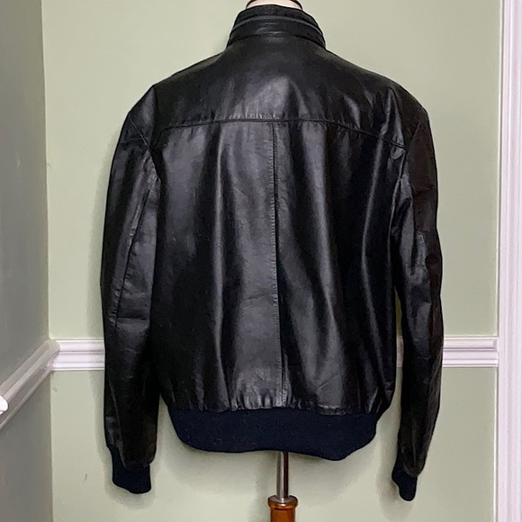 Saddlery Cooper Collection Men’s Black Leather Coat With Zip Out Rainhood 46 - Picture 3 of 10